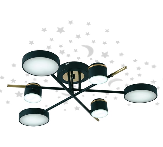 Люстра JUPITER LIGHTING 3000K-49,5W;6000K-49,5W;4000K-99W XI-3231/6 BK+FGD 1