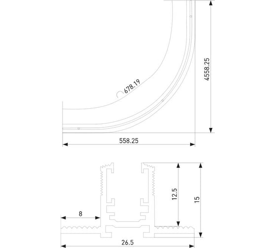 Шинопровод Elektrostandard Mini Magnetic под ГКЛ 12,5мм Ø900 черный a067999