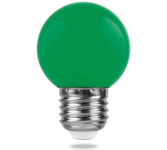 Лампа FERON LED 1вт Е27, зеленый, шар 25117