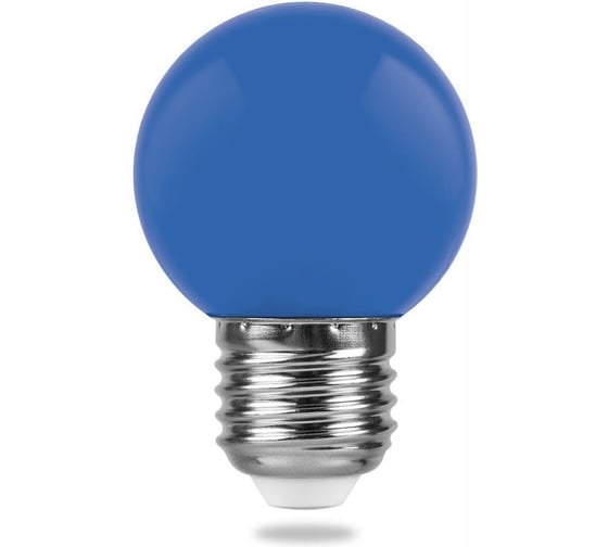 Лампа FERON LED 1вт Е27, синий, шар 25118