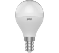 Лампа Gauss BASIC Шар 7W E14 470lm 3000K-4000K-6500K 1/10/100 1053147