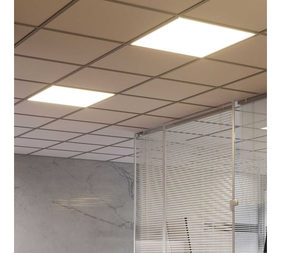 Офисный светильник Gauss MiR 35W CRI90 4200lm 4000K IP40 595х595х50мм опал c БАП LED G1-A0-00070-01GA2-4003540