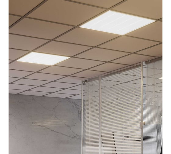 Офисный светильник Gauss MiR 35W CRI90 4400lm 4000K IP40 595х595х50мм призма c БАП LED G1-A0-00070-01GA3-4003540