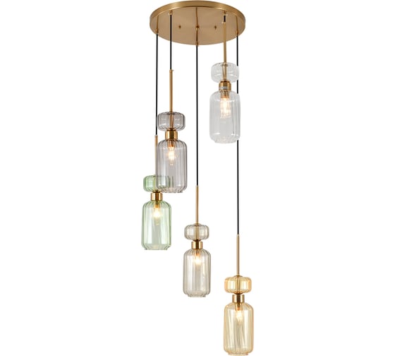 Люстра подвесная ESCADA E14x60W Clear/Beige/Green/Smoke/Amber 1141/5S 1141/5S CL/BG/GN/SM/AM