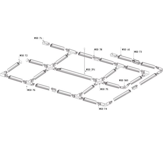 Шинопровод Italline (две заглушки в комплекте) WSO 16 black