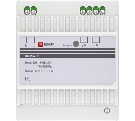 Блок питания EKF, 12В DR-45W-12 PROxima dr-45w-12