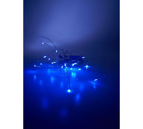 Гирлянда FERON CL57020 LED синий, батарейки 2 АА, IP 20, шнур 0,5м 32367