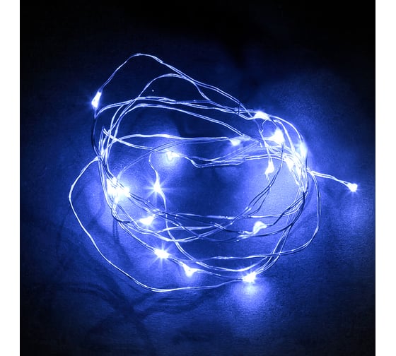 Гирлянда FERON CL57020 LED синий, батарейки 2 АА, IP 20, шнур 0,5м 32367