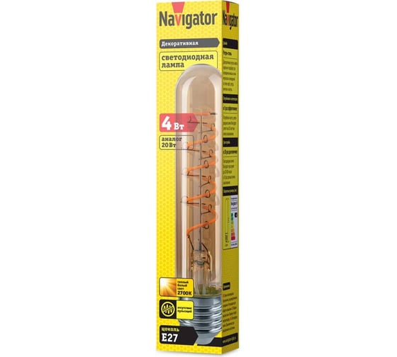 Лампа Navigator NLL-F-T30-4-230-2.7K-E27 14502