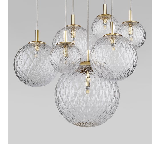 Подвесной светильник TK Lighting со стеклянными плафонами 4608 Cadix Gold золото a065190