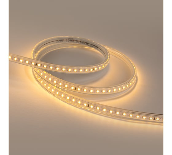 Светодиодная лента ELEGANZ 220В 9.6 Вт/м тёплая 3000К IP65 LUX 9*5.5mm 2835 120 диодов 50м бухта, EL-220V-9.6WW