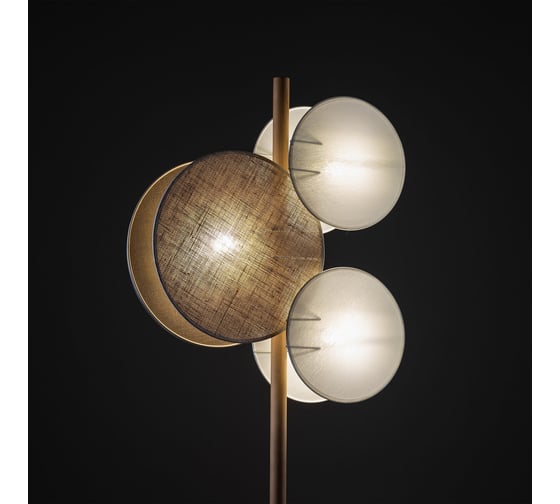 Напольный светильник TK Lighting с тканевым рассеивателем 5960 Pulse коричневый/белый a068388
