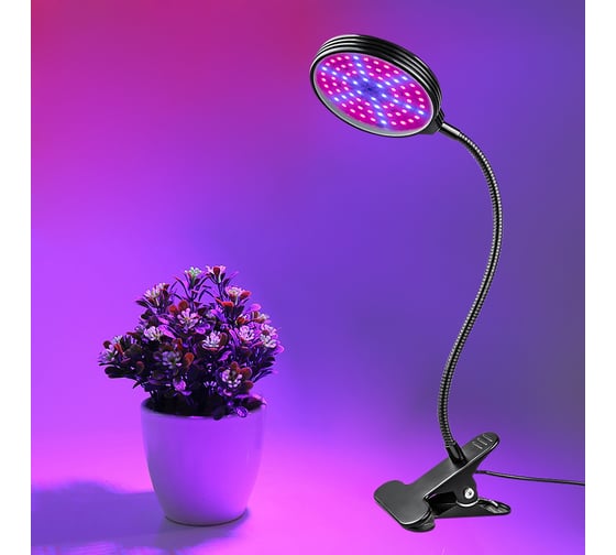 Светодиодный фитосветильник URM, FITO-USB-15 на прищепке, 78 LED, 5 В, 15 Вт, IP42 F10025