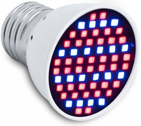 Фитолампа URM, FITO-P27-60, Е27, 60 LED, 220 В, 6 Вт, IP42 F10019