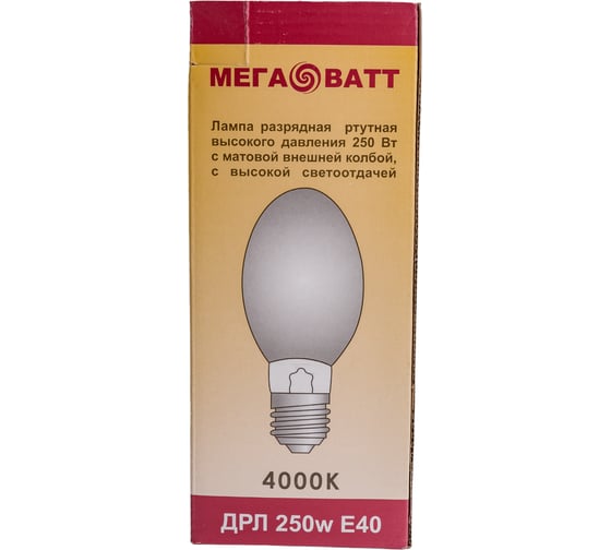 Газоразрядная ртутная лампа МЕГАВАТТ ДРЛ 250 E40 /20/ 03014