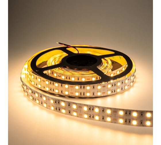 Светодиодная лента ELEGANZ LUX 5050 120 LED (28.8W/M) 12V теплая 3000К IP20 двухрядная, 5м EL-LS-28WW