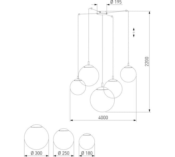 Подвесной светильник TK Lighting со стеклянными плафонами 4791 Esme белый a068334