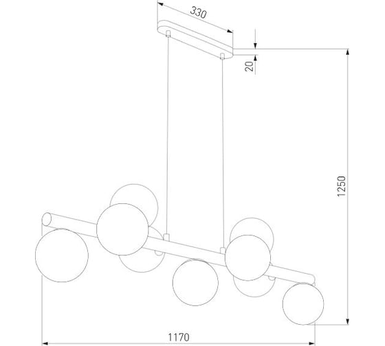 Подвесной светильник TK Lighting со стеклянными плафонами 10273 Estera Wood белый a068339