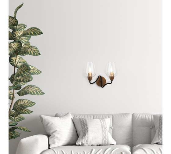 Бра Rivoli 5045402 Fresco P2, черный с золотом, 2хE14, 40W Б0044367