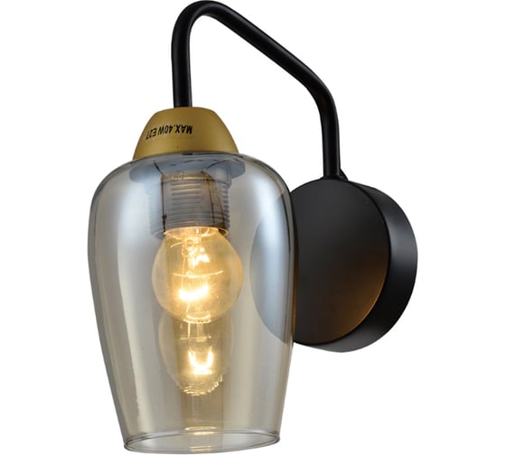 Бра Rivoli Gera A1, черный/золото, 1хE27, 40W, 10/90 Б0047327 1