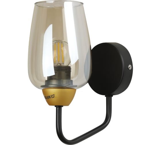 Бра Rivoli Gera A1, черный/золото, 1хE27, 40W, 10/90 Б0047327
