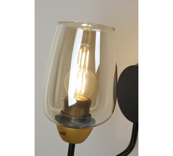 Бра Rivoli Gera A1, черный/золото, 1хE27, 40W, 10/90 Б0047327
