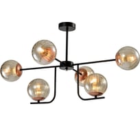 Люстра Rivoli Afina P6, черный/медь, 6хE14, 40W, 24 Б0047308