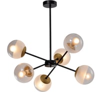 Люстра Rivoli Areta P6, черный/античное золото, 6хE14, 40W, 16 Б0047306