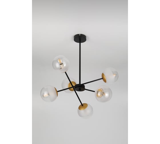 Люстра Rivoli Areta P6, черный/античное золото, 6хE14, 40W, 16 Б0047306