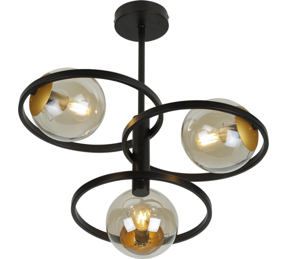Люстра Rivoli Ariadna P3, черный/античное золото, 3хE14, 40W, 18 Б0047335