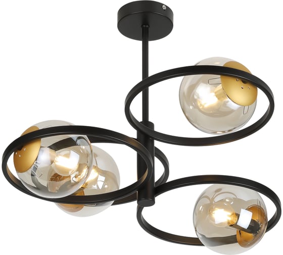 Люстра Rivoli Ariadna P4 черный/античное золото, 4хE14, 40W, 10 Б0047336