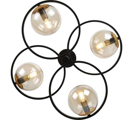 Люстра Rivoli Ariadna P4 черный/античное золото, 4хE14, 40W, 10 Б0047336