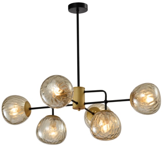 Люстра Rivoli Geba P6, черный/античное золото, 6хE14, 40W, 16 Б0047338