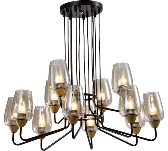 Люстра Rivoli Gera P12, черный/золото, 12хE27, 40W, 6 Б0047326 1