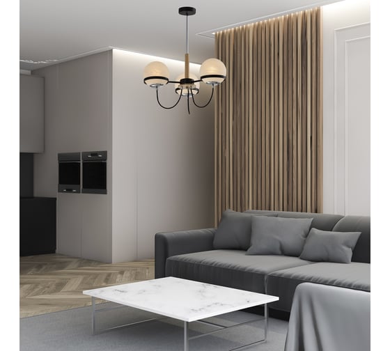 Люстра Rivoli Veronika P3, черный/хром, 3хE14, 40W, 25 Б0047296