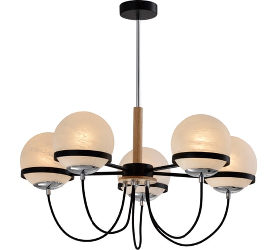 Люстра Rivoli Veronika P5, черный/хром, 5хE14, 40W, 18 Б0047297