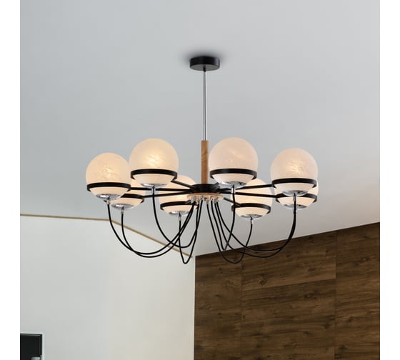 Люстра Rivoli Veronika P8, черный/хром, 8хE14, 40W, 8 Б0047298