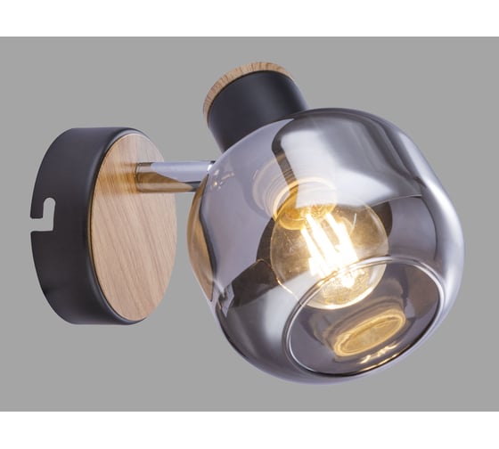 Спот Rivoli Dorkas W1 черный/светлое дерево, 1хE14, 40W, 8/320 Б0047096