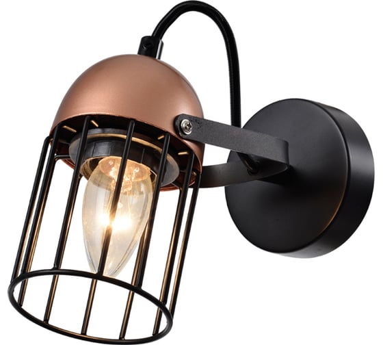 Настенный светильник Rivoli Anemon A1, черный/медь, 1хE27, 40W, 20/120 Б0047363 1