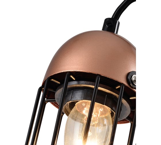 Настенный светильник Rivoli Anemon A1, черный/медь, 1хE27, 40W, 20/120 Б0047363