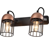 Настенный светильник Rivoli Anemon A2, черный/медь, 2хE27, 40W, 10/60 Б0047364