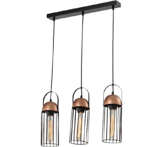 Подвес Rivoli Anemon P3, черный/медь, 3хE27, 40W, 40 Б0047362