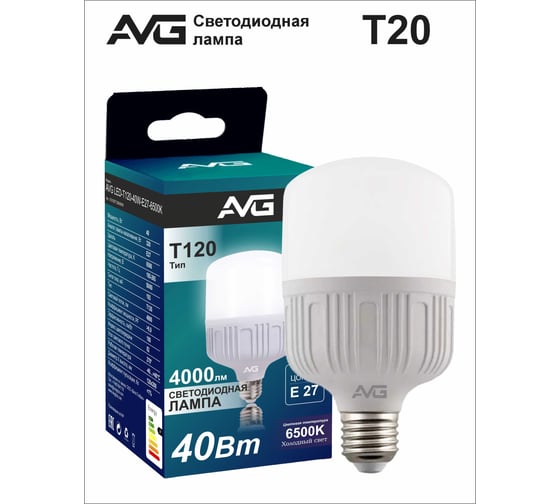 Светодиодная лампа AVG LED T120 40W E27 6K T120-40W-E27-6K