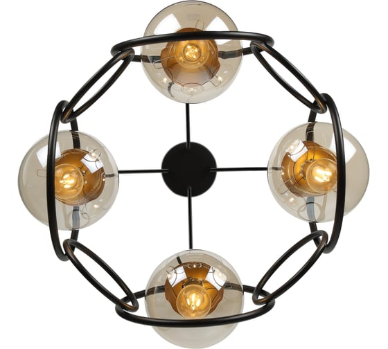 Подвес Rivoli Ariadna P4, черный/античное золото, 4хE14, 40W, 18 Б0047333