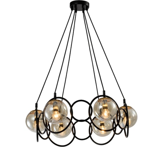 Подвес Rivoli Ariadna P6, черный/античное золото, 6хE14, 40W, 10 Б0047334