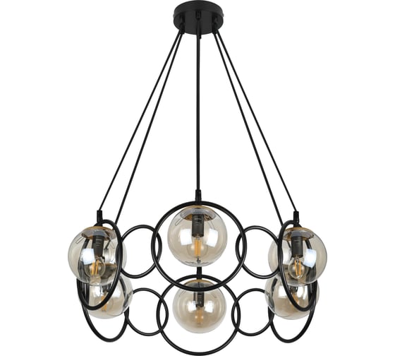 Подвес Rivoli Ariadna P6, черный/античное золото, 6хE14, 40W, 10 Б0047334
