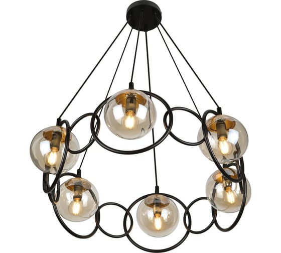 Подвес Rivoli Ariadna P6, черный/античное золото, 6хE14, 40W, 10 Б0047334