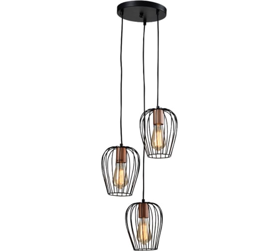 Подвес Rivoli Atena P3, черный/медь, 3хE27, 40W, 24 Б0047368 1