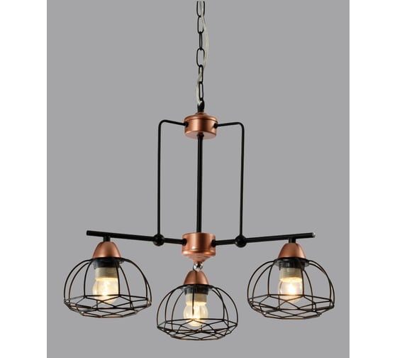Подвес Rivoli Gekuba P3, черный/медь, 3хE27, 40W, 60 Б0047374