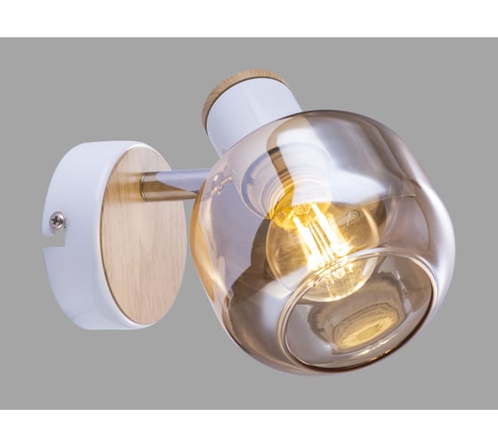 Спот Rivoli Kalisto W1, белый/светлое дерево, 1хE14, 40W, 8/288 Б0047090